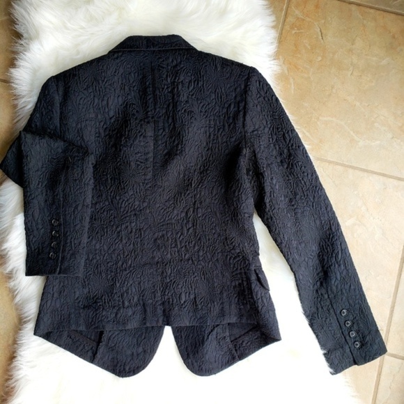 BLACK Elizabeth and James Textured Blazer Black 6 - Picture 2 of 8